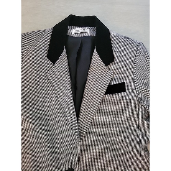 DUMAS Structured Plaid 14 Women's Cowgirl Blazer Designer Made In Usa Officecore - Picture 2 of 9